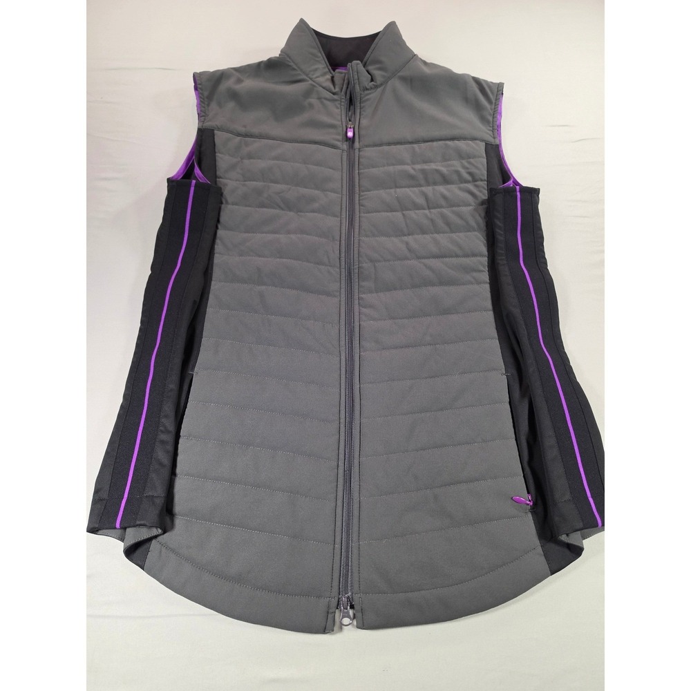 FootJoy Women Hybrid Golf Vest Gray Black Purple Quilted Full Zip XL NEW